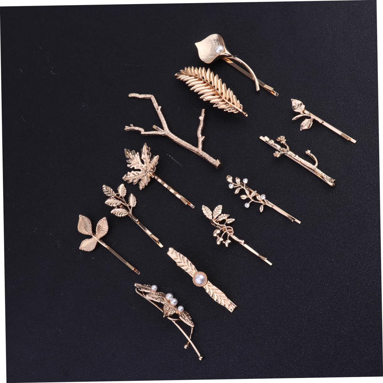 FRCOLOR 3 Set Di Fermagli Per Retrò in Lega Con Foglie Per Donne Eleganti Ornamenti Per Per Feste E Matrimoni 12 Pezzi * 3