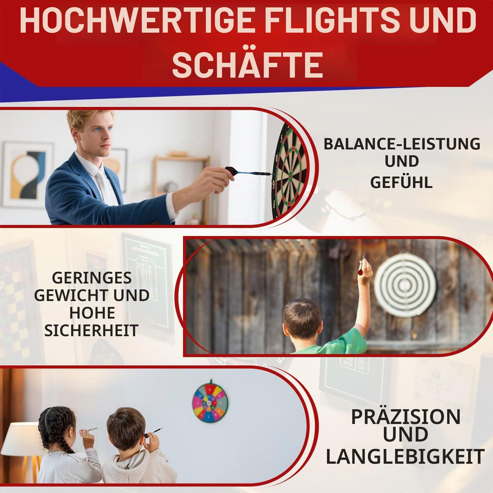 Dartpfeile mit Metallspitze, 12 Stück Profi Steeldarts, Steel Darts Set mit Schaft und Flights,für Anfänger Und Hobbyisten