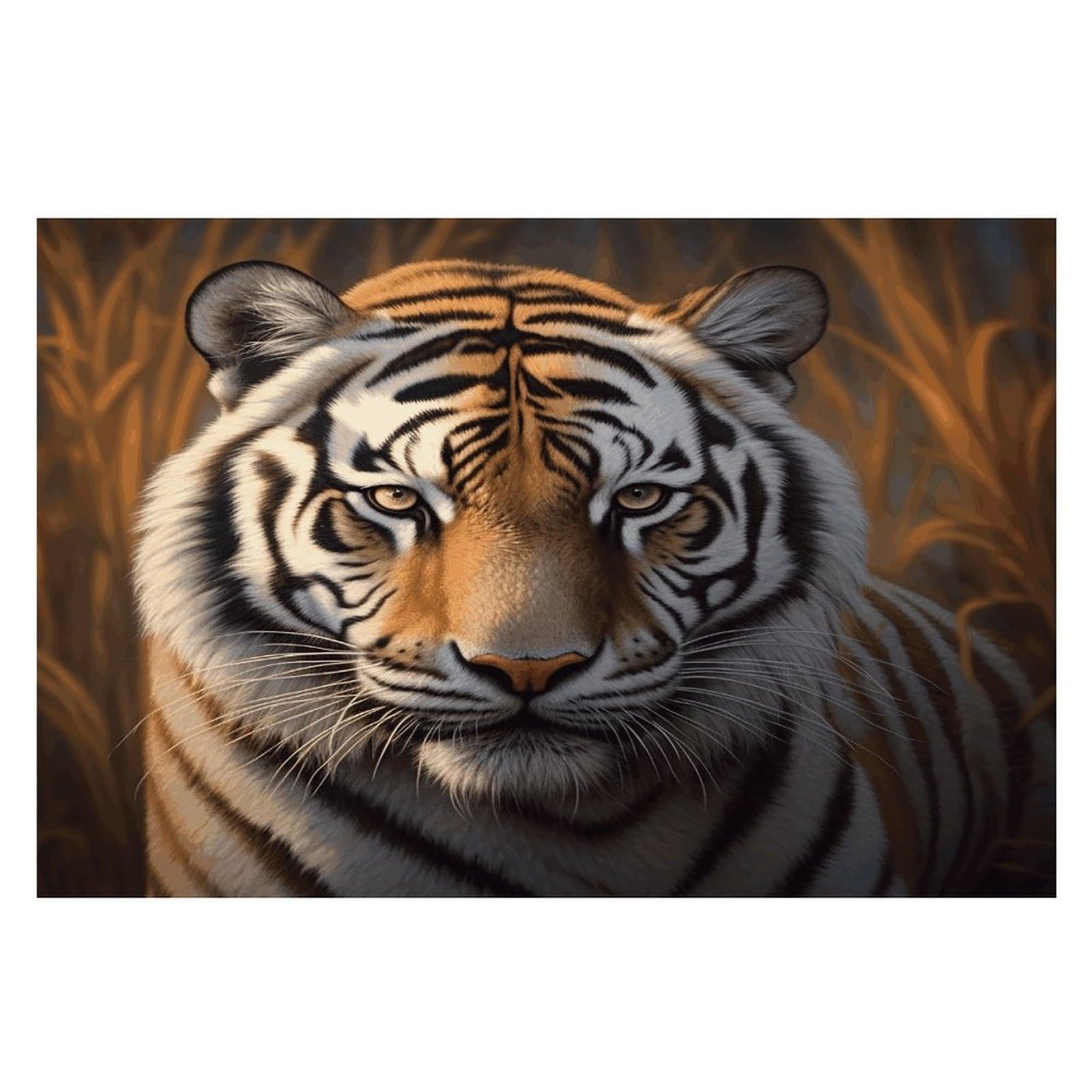 Tiger Placemats Wipeable Heat Resistant Table Mats Washable Flax Place Mats Elegant Cloth Non-Slip Placemat for Kitchen Dinning Party Table Decor 12 * 18 in
