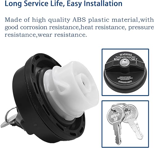 Miniatura 4 de Tapa de gasolina con bloqueo compatible con Jeep Wrangler TJ JK Liberty Cherokee Grand Cherokee Commander Patriot, Ram 1500 2500, Dodge Journey