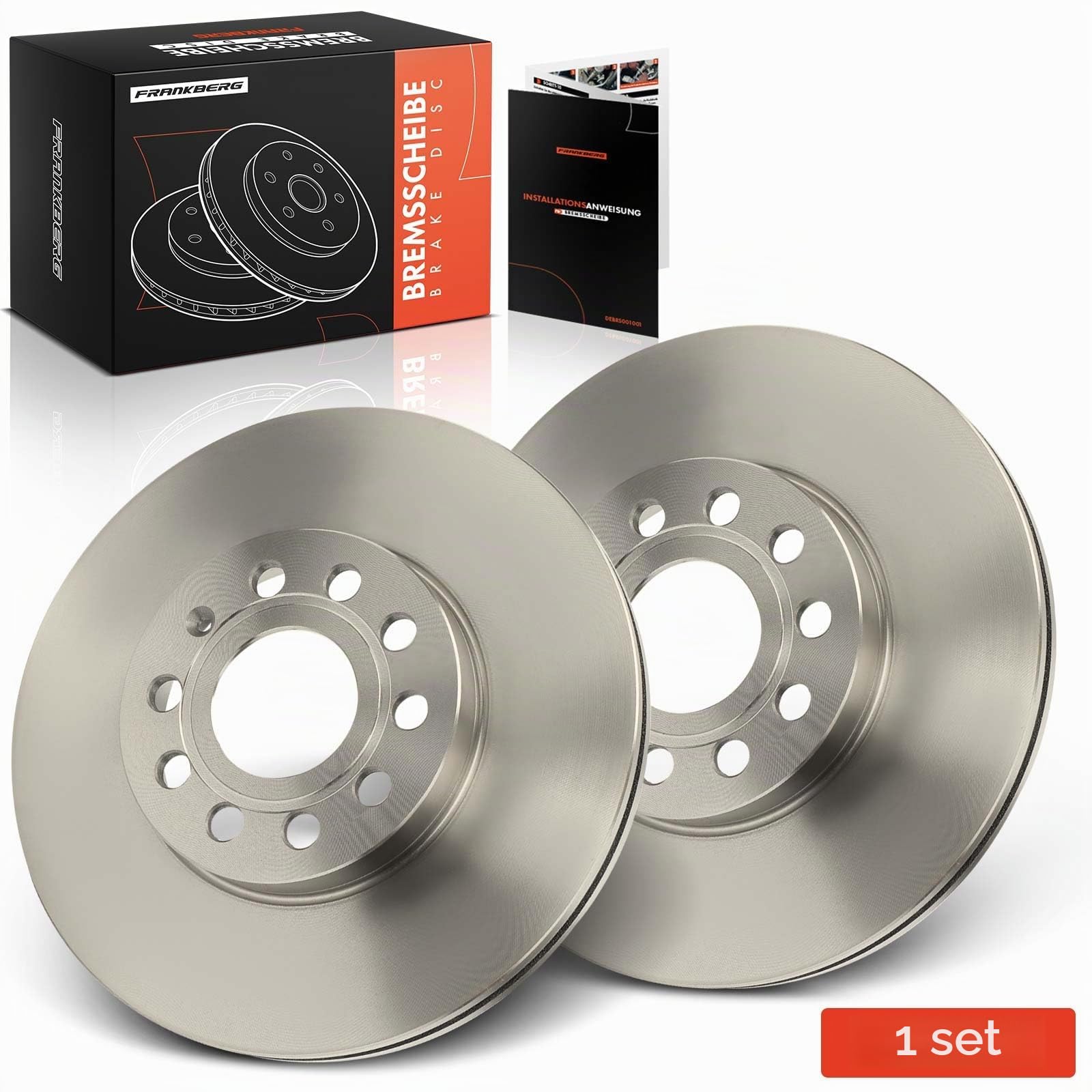 Frankberg Set di dischi freno incl. 2x Dischi Freno Anteriore Ventilato Diametro288mm Compatibile con Golf VI 5K1 Golf V 1K1 Golf Plus 521 5M1 Replace# JZW615301J,5C0615301A