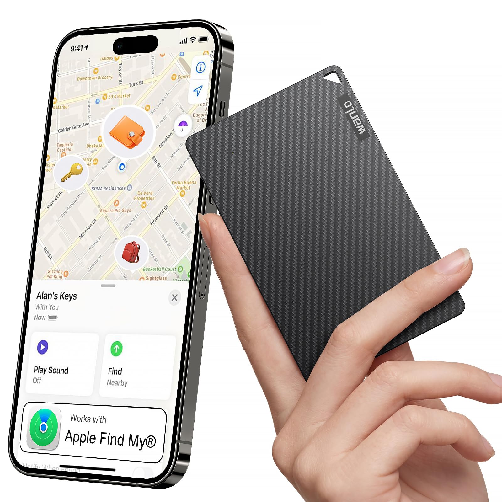 Photo 1 of [Apple MFi Certified] Wallet Tracker Card for Apple Find My, 5+ Year Battery, iOS Only Bluetooth Item Finder, Ultra-Slim Smart Card Tracker for Wallet, Passport, Luggage, Purse & Backpack