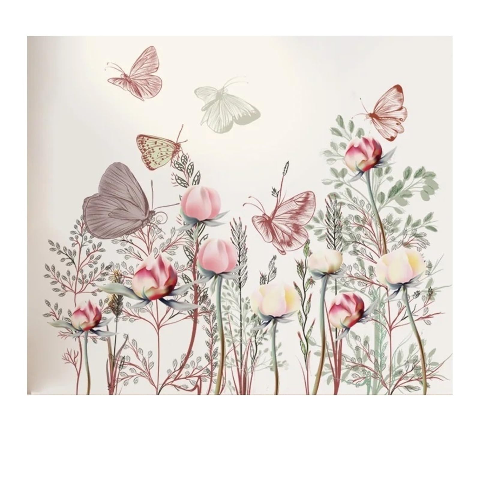 Flower Wall Stickers Flowers Butterfly Wall Stickers for Bedroom
