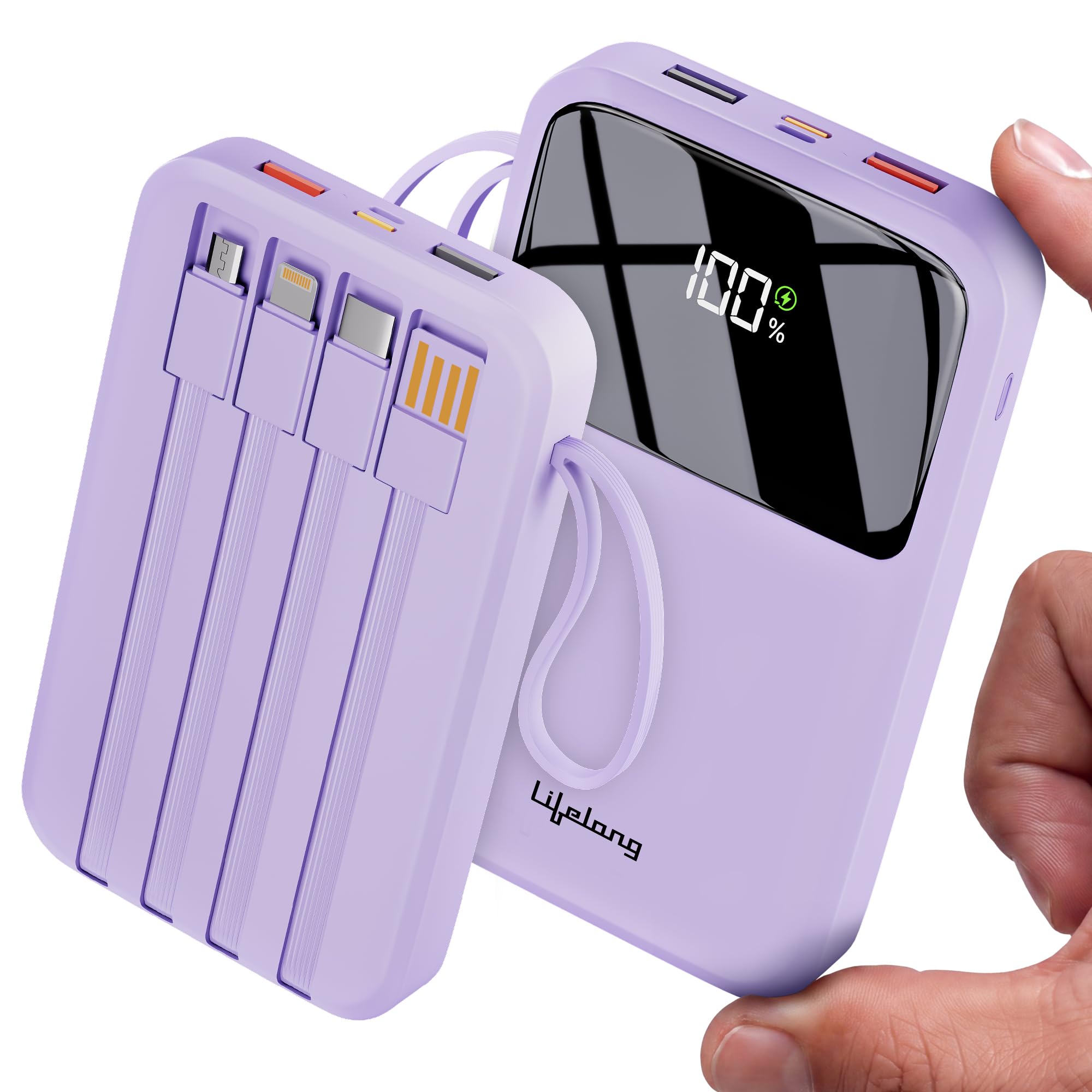 Lifelong Electronics 20000mAh 22.5W Fast Charging Power Bank | 4 Cables Attached – Type A + Type B + Type C + Lightning | for New & Old Devices | 4 Ports Available Too | Small Pocket Size Powerbank — Amazon image 8