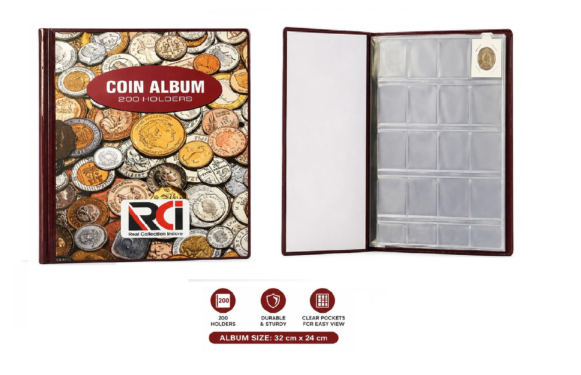 200 Coins Collection Storage Album Book for Collectors – Big Size