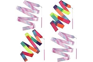 4pcs Ribbons for Gymnastics: Shimmering Dance and Performance Accessory