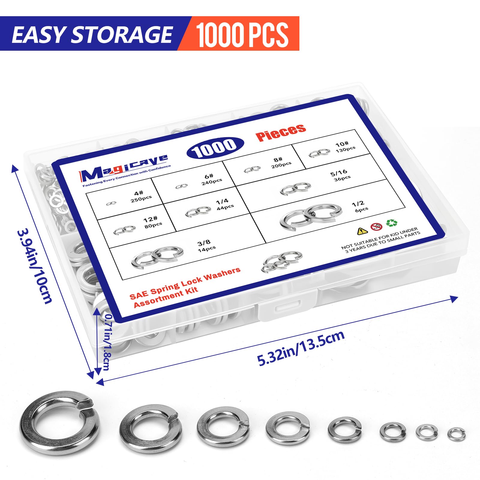 1000 Stainless Steel Spring Lock Washers - Vibration Proof -7