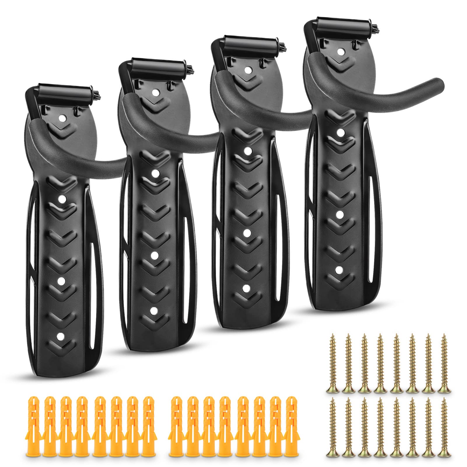 Trintion Bike Rack Wall Mounted Bicycle Hanger Garage Storage Holder Stands Cycling Vertical Hook Bracket Space Saving for Road Bike, MTB, Electric Bike, 2 Pack