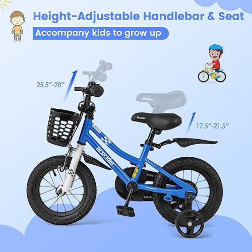 Miniatura 4 de COSTWAY Bicicleta para niños, 12, 14, 16, 18 pulgadas, para niños y niñas de 3 a 8 años, bicicleta para niños con ruedas de entrenamiento