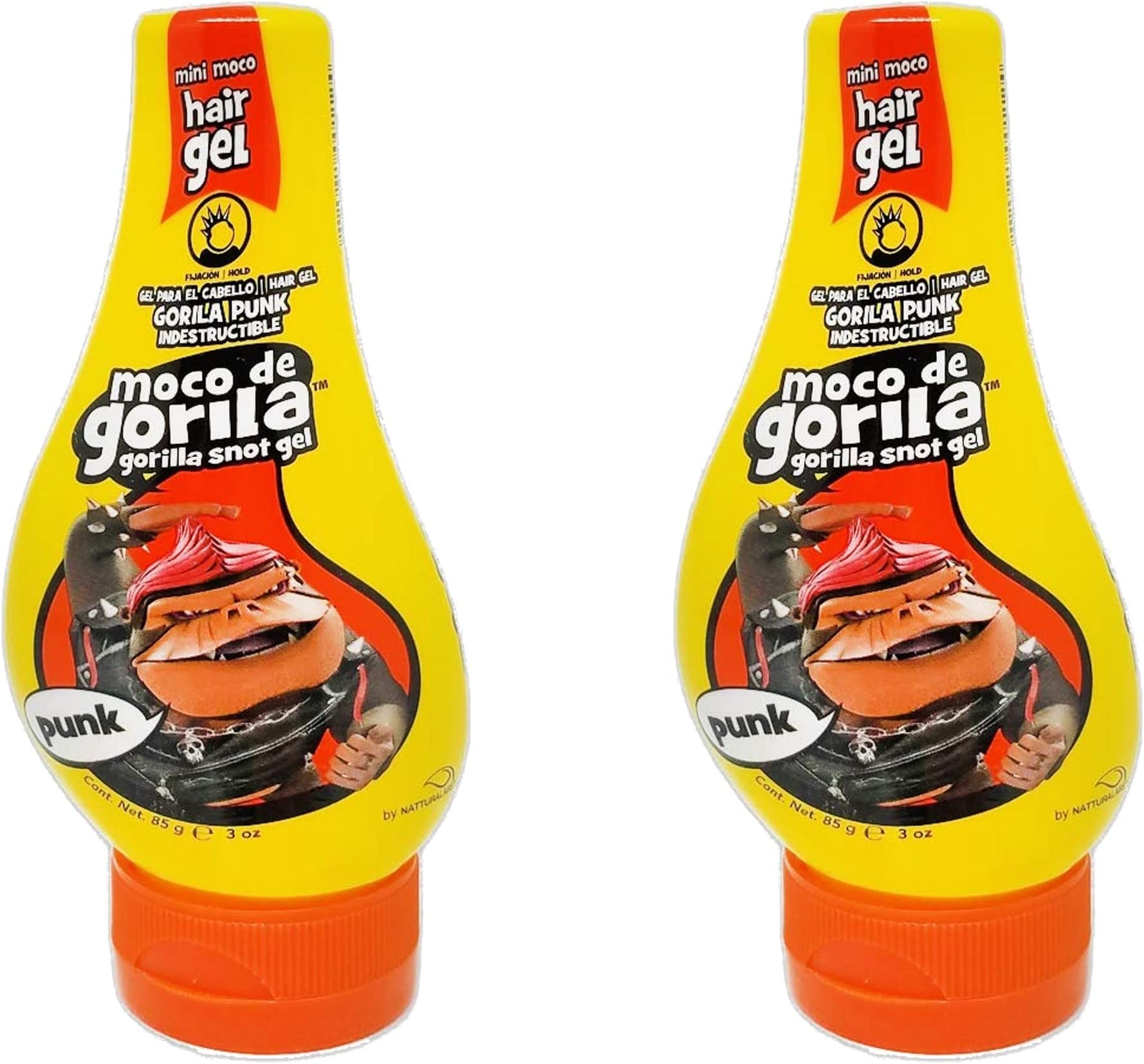 Moco de Gorila Gorilla Snot Hair Gel, Mini Punk Travel Size 3 oz (85g), 2 PACK