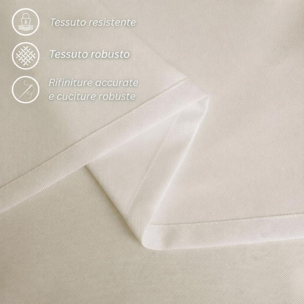 PARAMAISON Tenda per Esterno Impermeabile e Oscurante First2, per Gazebo e Pergolato, Idrorepellente | 150 x 220 cm - Panna| con Bretella Foderata