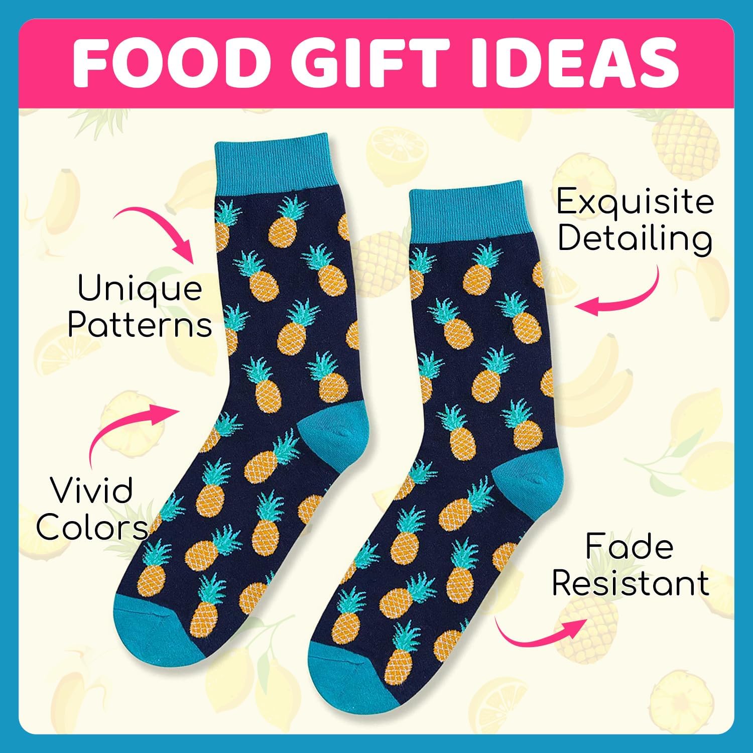 Funny Food Socks for Men - Pickle Pineapple Gifts for Teen Boys - Image 6