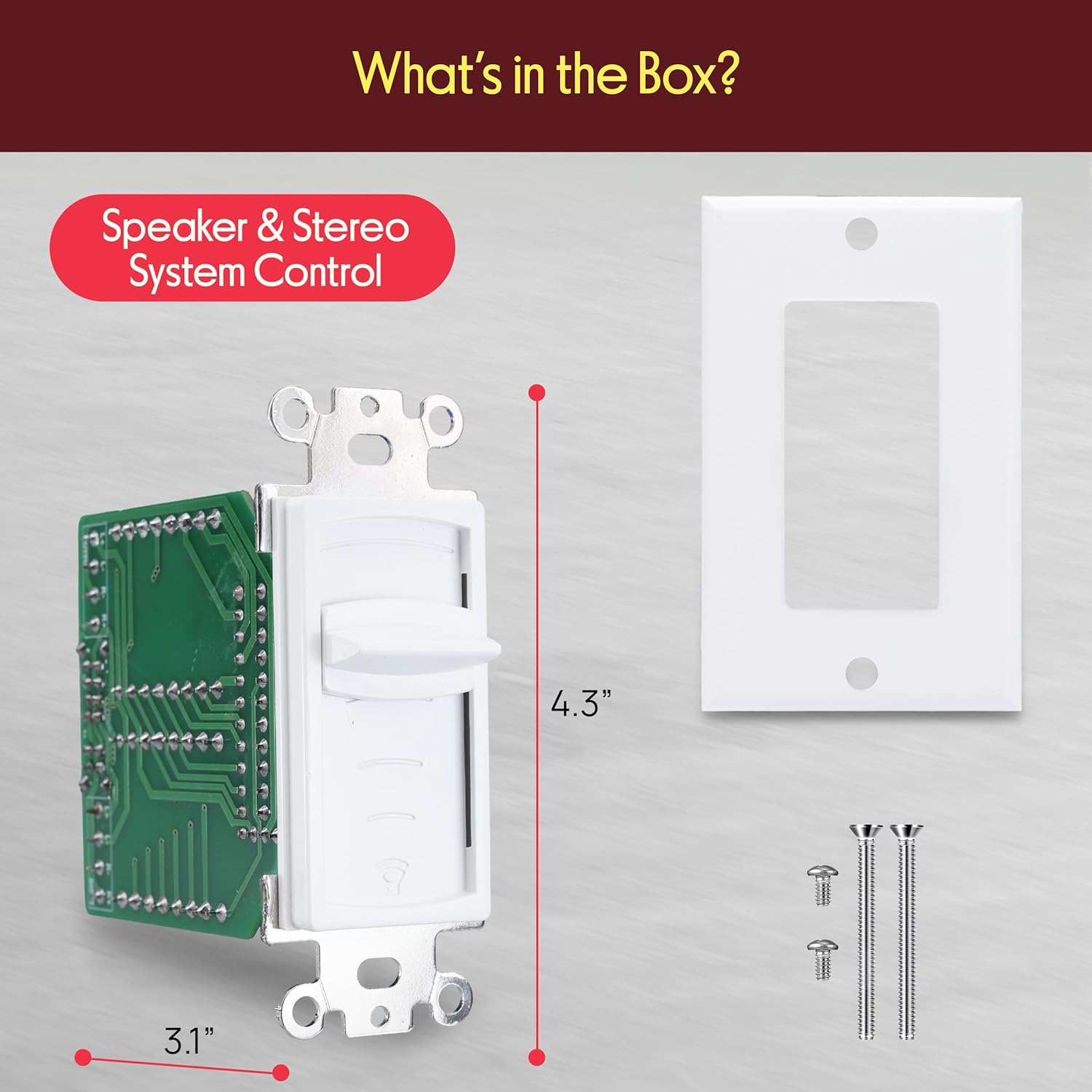 In Wall Speaker Volume Control - Home Audio Smart Speakers Stereo Controller Selector Switch Pod Box - In-Wall Vertical Sliding Control, For Home Theater Indoor or Outdoor Remote Speakers - Pyle PVC2 WHITE/BLUE 8 71A60F5wZmL. AC SL1500