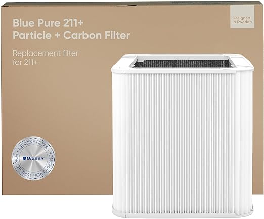 BLUEAIR Blue Pure 211+ Genuine Replacement Filter, Particle and Activated Carbon, Fits Blue Pure 211+ Air Purifier (Non-Auto)