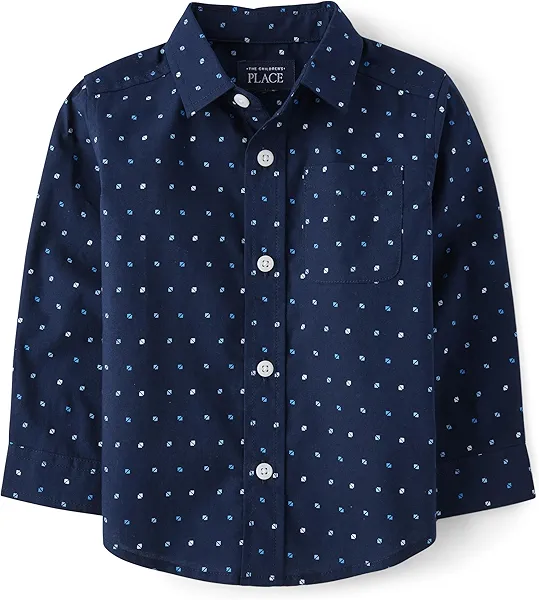 The Children's Place Baby-Boys and Toddler Poplin Long Sleeve Button Down Shirt