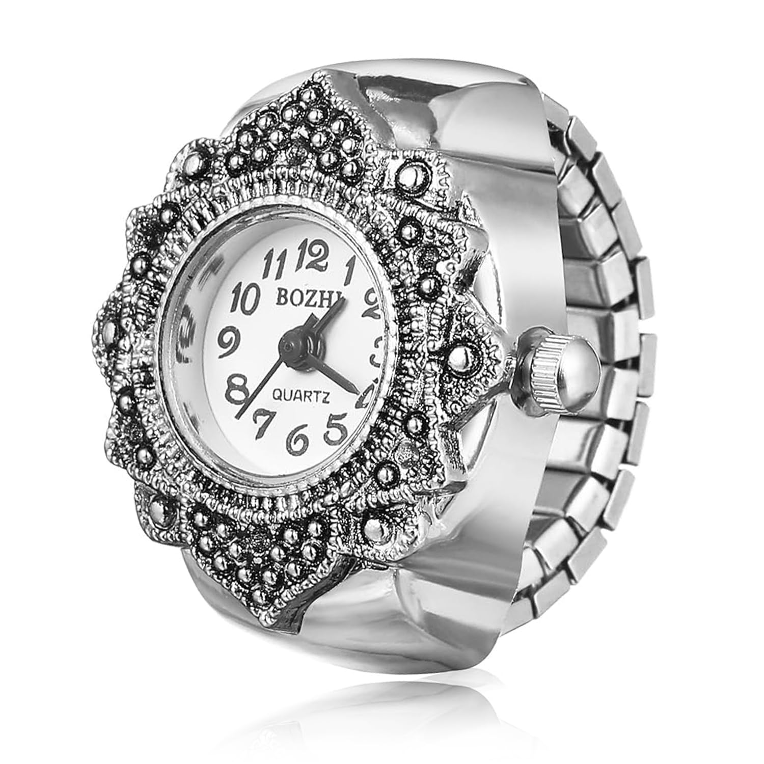 Stainless Steel Analog Watch Style Strechable Finger Ring Fancy Jewellery for Girls & Women (Free Size)-image-44