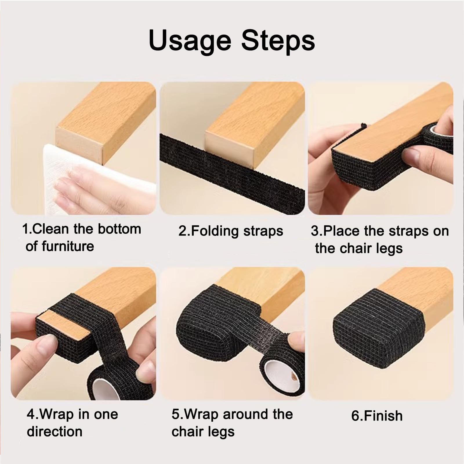 50pcs Clou en feutre anti-dérapant meubles pieds pad pour table canapé