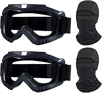 Vista 10 de Gafas de motocross para motocross, paquete de 2 gafas de motocross con protección solar y UV, pasamontañas, cubierta completa para jóvenes
