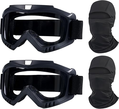 Gafas de motocross para motocross, paquete de 2 gafas de motocross con protección solar y UV, pasamontañas, cubierta completa para jóvenes