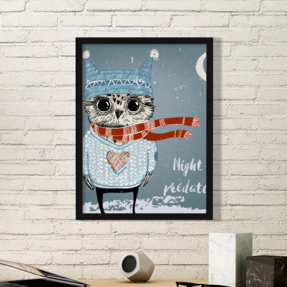 Sticker mural hibou pour une ambiance de nuit calme dans la chambre