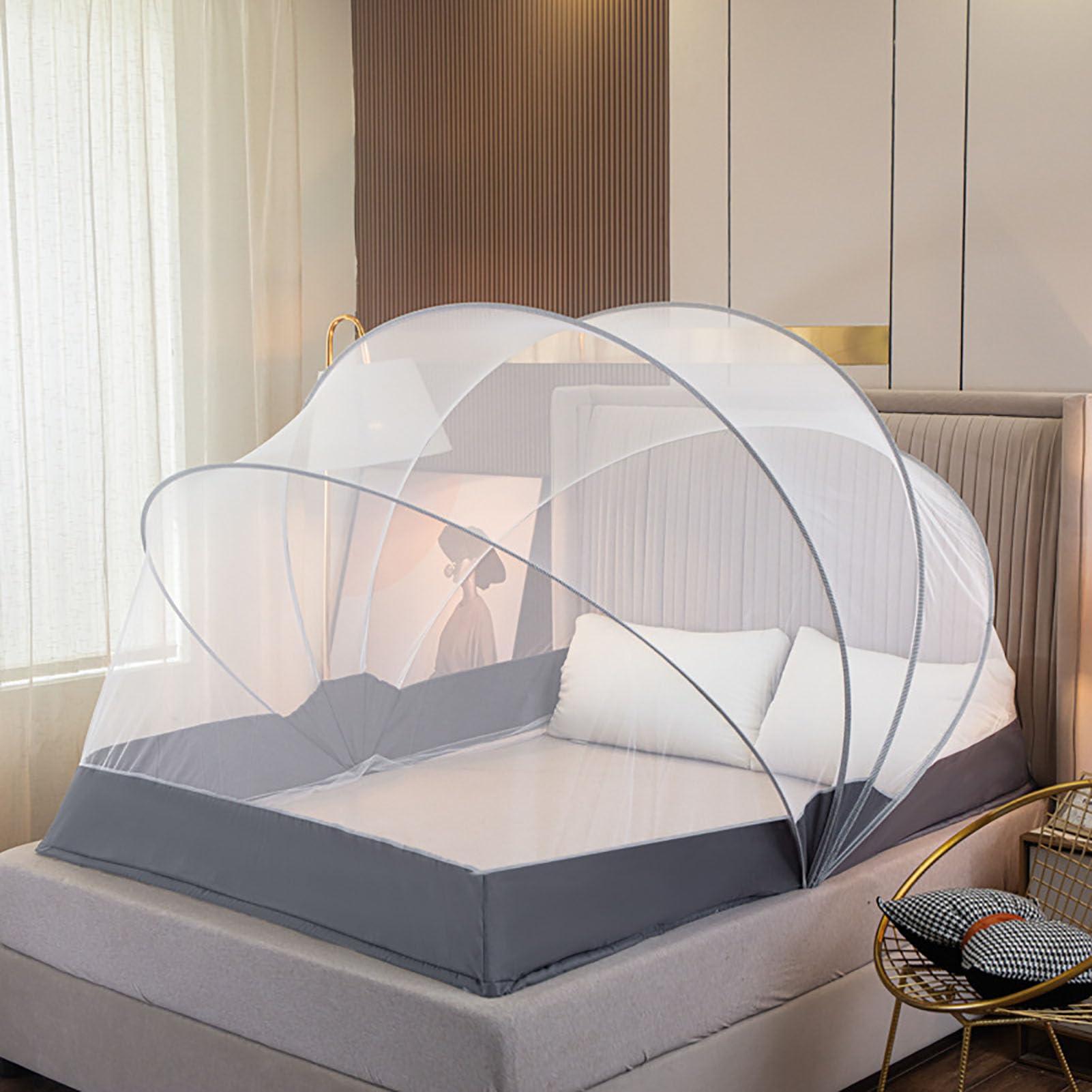 Tente de lit avec moustiquaire inférieure pliable camping 120x190