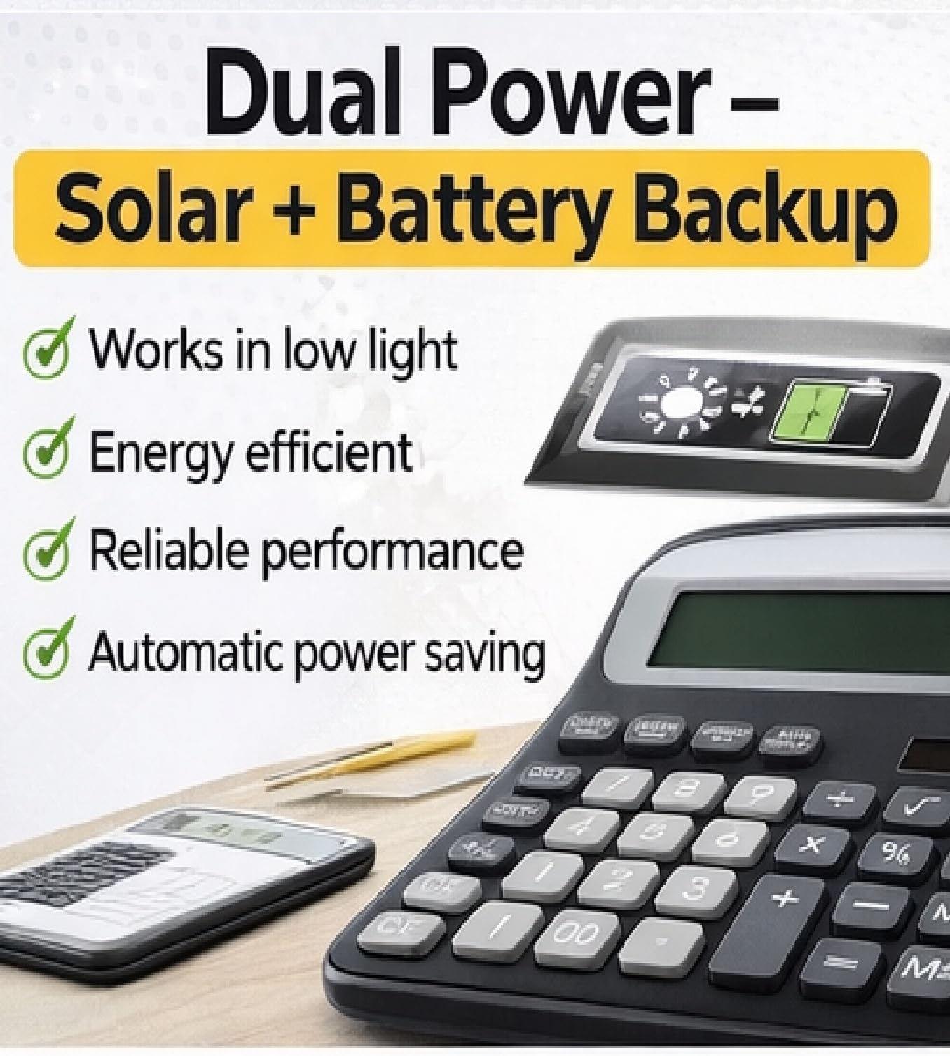 Desktop 12 Digit GST & Tax Calculator with 120 Steps Check & Correct | Large Display Business Calculator | Dual Power (Solar + Battery) | Office, Shop & School Use | Black (Pack of 1) 4