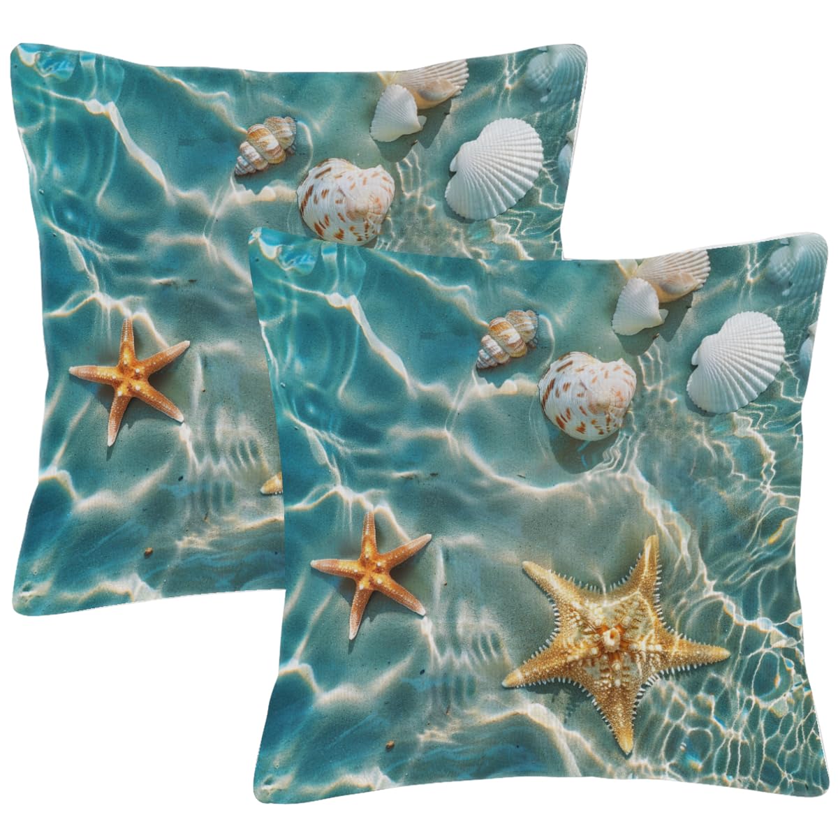 Housses de coussin carrées 55x55 cm de qualité supérieure au design étoile de mer