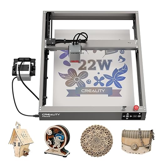 Creality Laser Engraver 22W Output, 120W High Power Laser Engraving Machine, CNC Laser Cutter and Engraver Machine for Metal and Wood, Paper, Acrylic, Glass, Leather etc, 17" x 16"