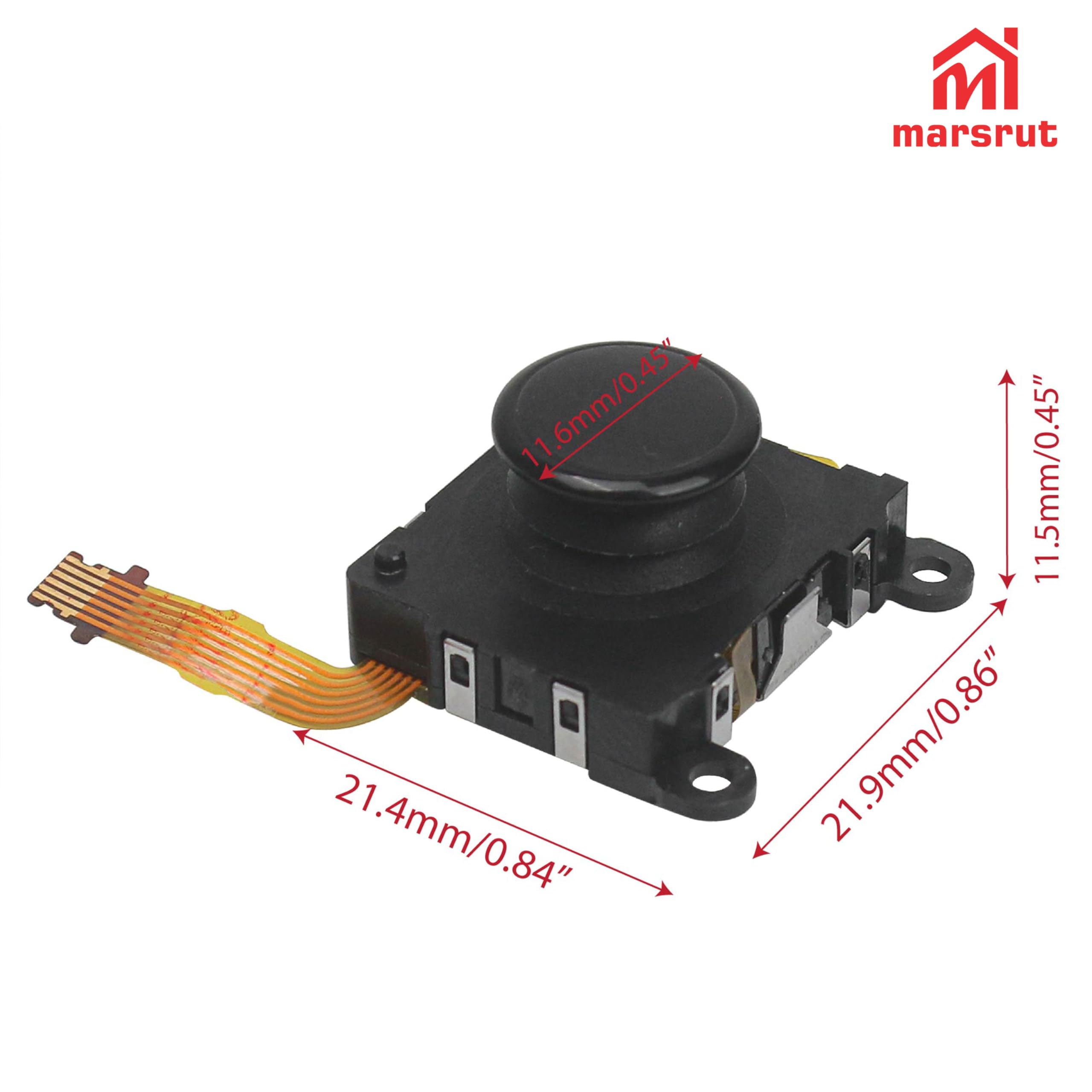 Joystick analogico, bastone analogico 3D di ricambio adatto per PSV PS VITA 1000 PSVITA sinistra e destra, parti di videogiochi da sostituire (colore nero, 1 pezzo)