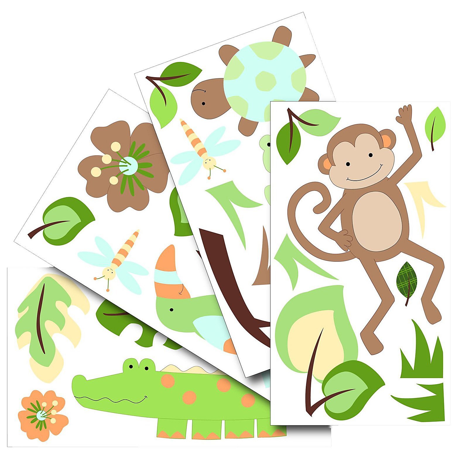 Lambs and Ivy Repositionable Children's Wall Stickers Papagayo Little Jungle, Multicoloured