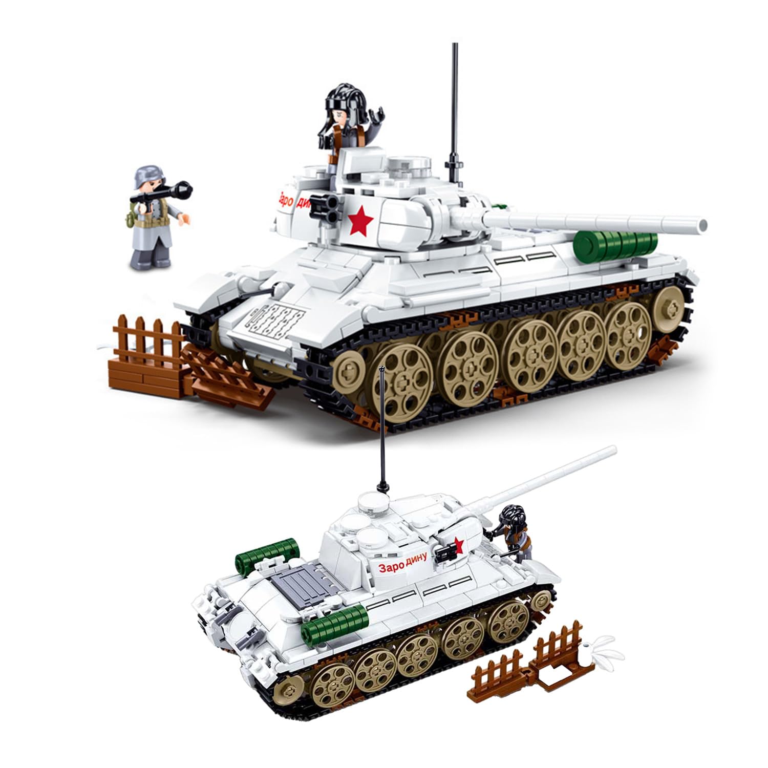 T-34 Medium Tank Building Toy - Engaging World War 2 Army Toys with 518 PCS and 2 Toy Soldiers - Perfect for Kids Aged 8+