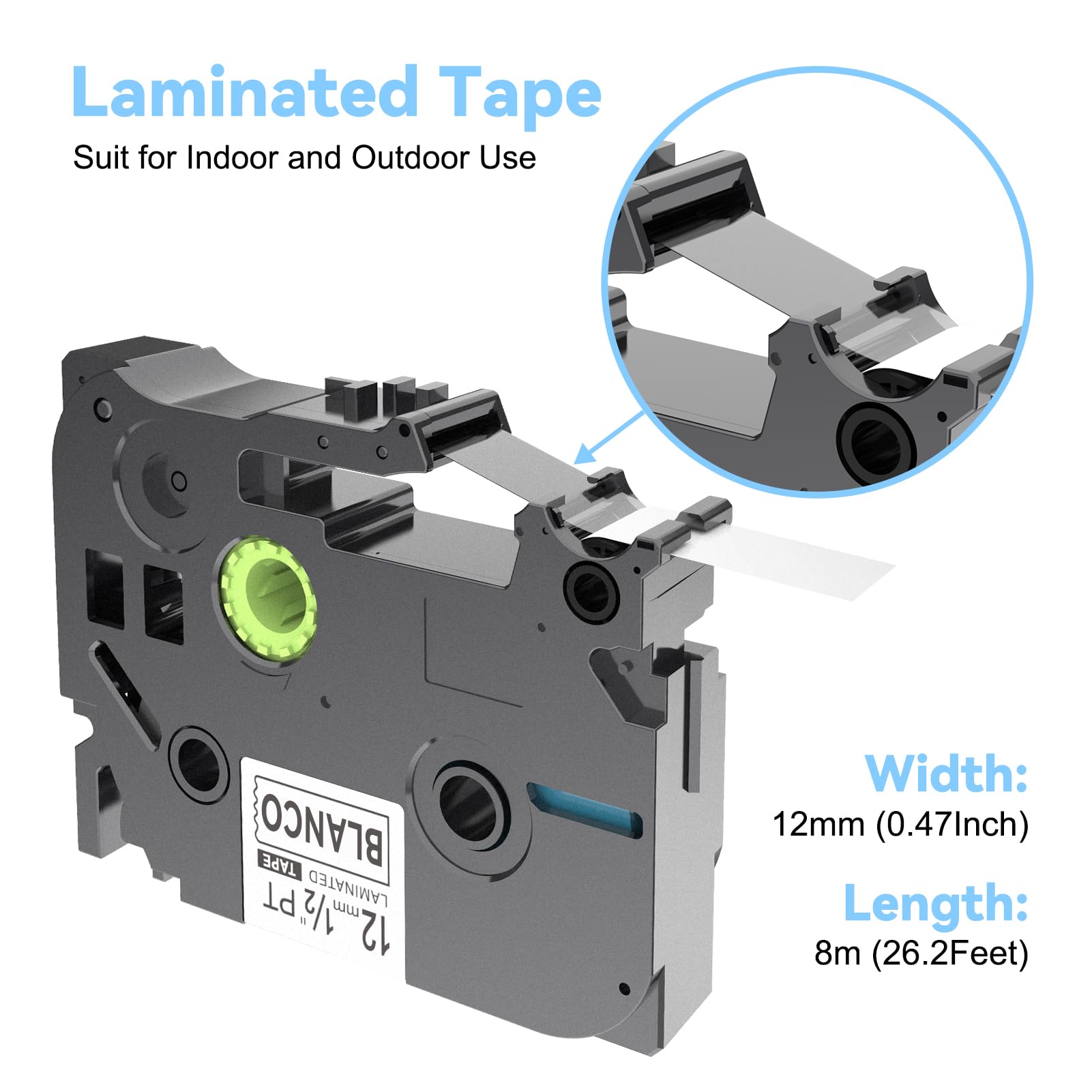 Home Colortly Tape Compatible with Brother Label Printer Tapes P Touch TZE-231 Laminated Tape Black on White 12mm - Image 3