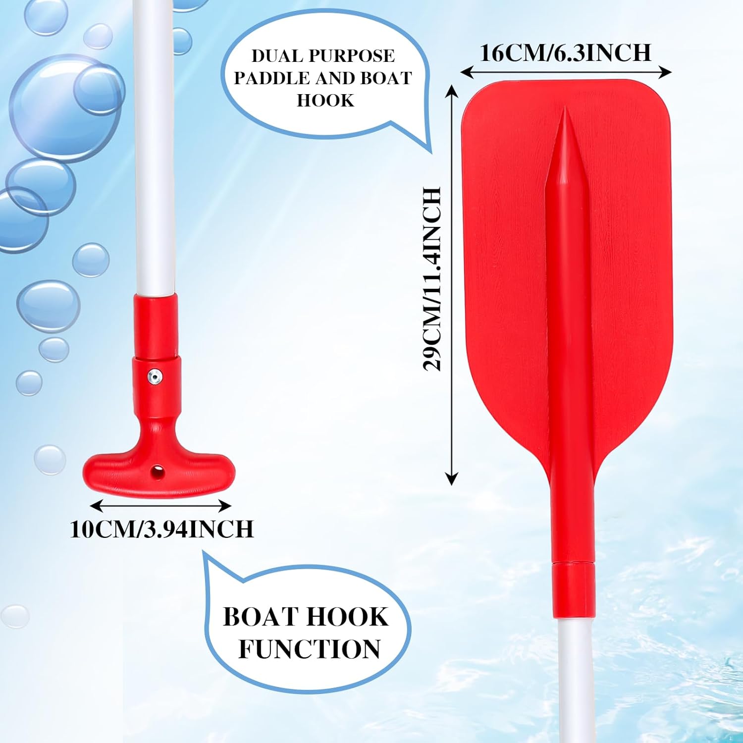 Realspring 2 Pcs Emergency Telescoping Paddle, 21.5 Inch to 41.7 Inch Collapsible Kayak Oar with 2 Pcs Emergency Whistles Safety Boat Accessory for Boating Fishing Rescue