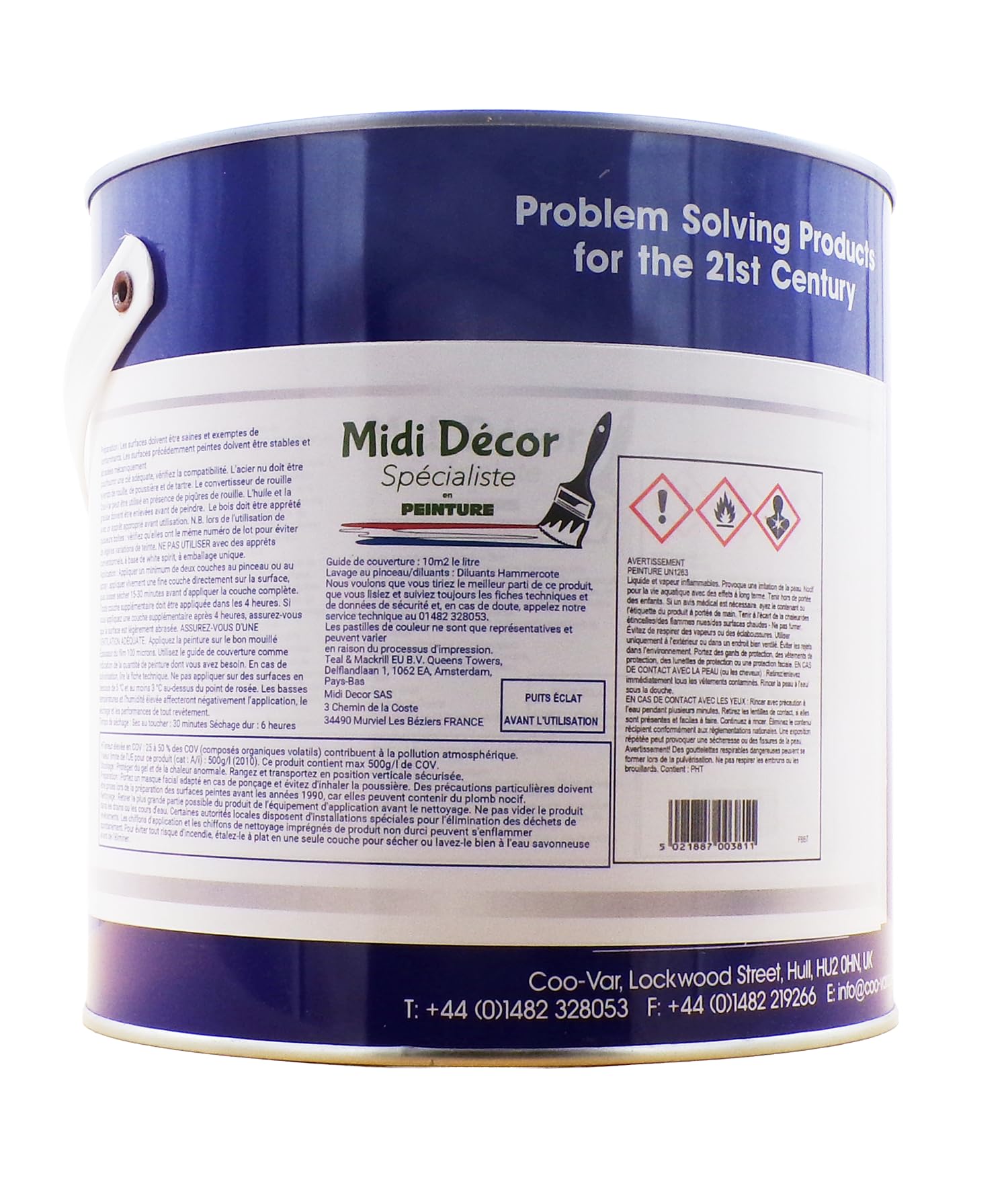 Coo-Var Pintura metálica lisa antioxidante - exterior e interior - Negro 2.5L