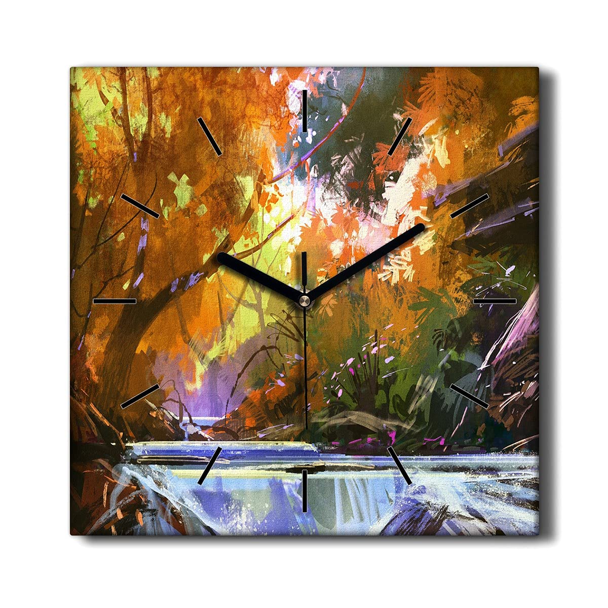 Horloge sur Toile Sans Tic-Tac pour un Salon Calme et Paisible
