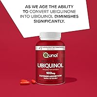 Vista 2 de Qunol Mega Ubiquinol CoQ10 Suplemento natural de C0Q10 solubre en agua y grasa para una absorción superior, patentada, antioxidante para la salud