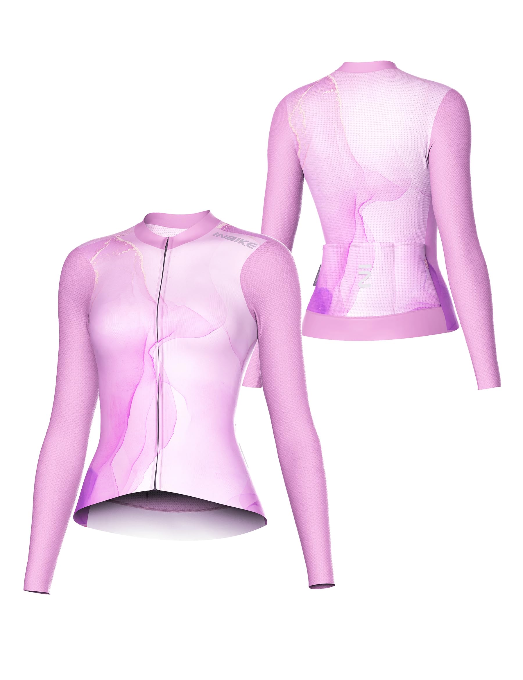 INBIKE Maglia Ciclismo Donna con Manica Lunga Slim Fit Professionale Taglio Aderente Traspirante Asciugatura Rapida