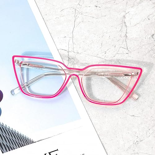 Miniatura 4 de Zeelool Elegante acetato de gran tamaño ojo de gato azul bloqueo de luz azul gafas para mujeres 100% protección UV400 gafas Yosef WA609979