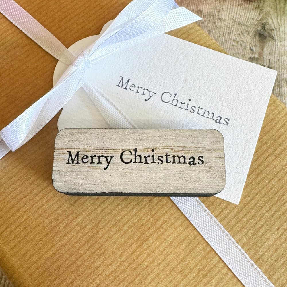 Merry Christmas Wooden Rubber Stamp, DIY Christmas Crafts, Gift Tags, Scrapbooking Stamps, Christmas Wooden Stamp D4