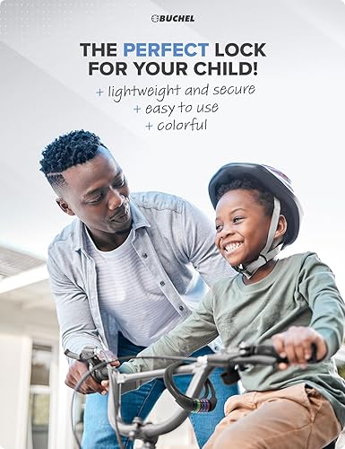 Miniatura 2 de Büchel Cable de bloqueo de bicicleta para niños, colorido y sin llave, asegura la bicicleta de tu hijo, accesorio de bicicleta fácil de usar,