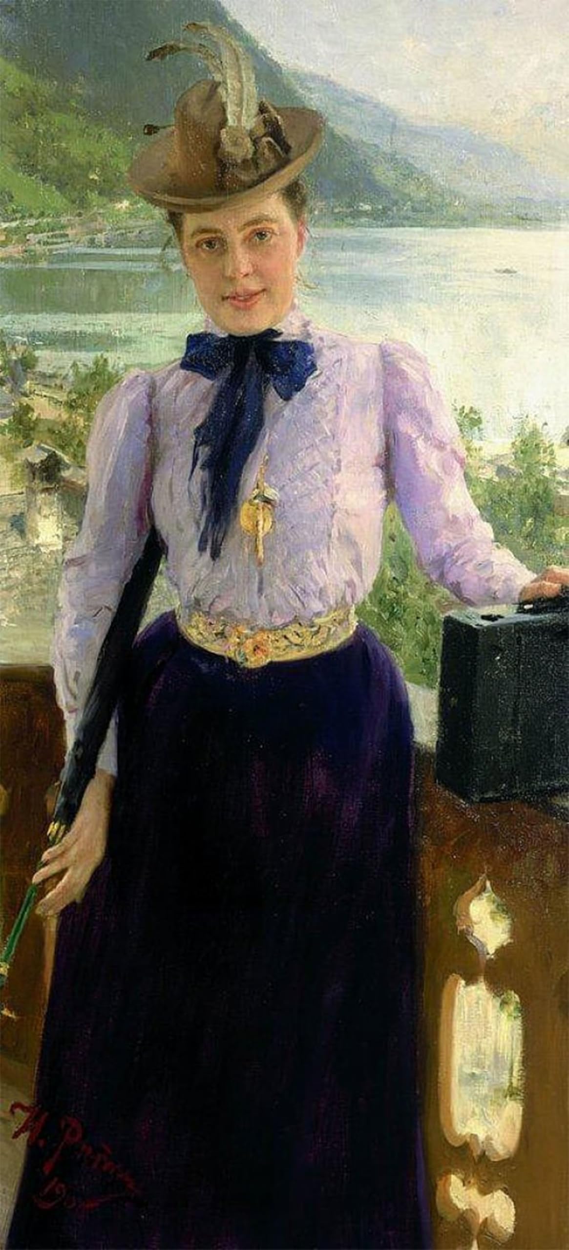 SERENDIPITP Retro Picture Poster Wall Art Pictures Painting Portrait of Writer Natalia Borisovna Nordmanseverova by Ilya Efimovich Repin Wall Art Canvas Print for Wall Decor 60x90cm
