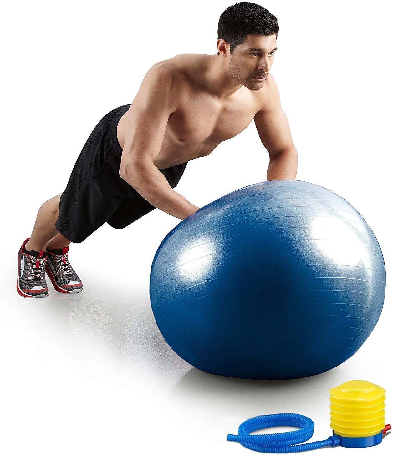 Exercise Ball Professional Grade Anti Burst Exercise Equipment for Home, Balance, Gym, Core Strength, Yoga, Fitness with Pump (Multicolor , Standard Size)