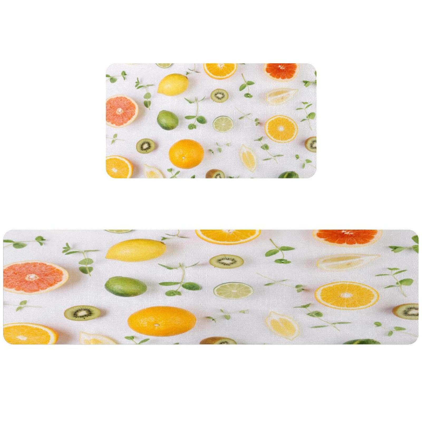 Tapete de cocina con diseño de hojas de menta lavable y absorbente