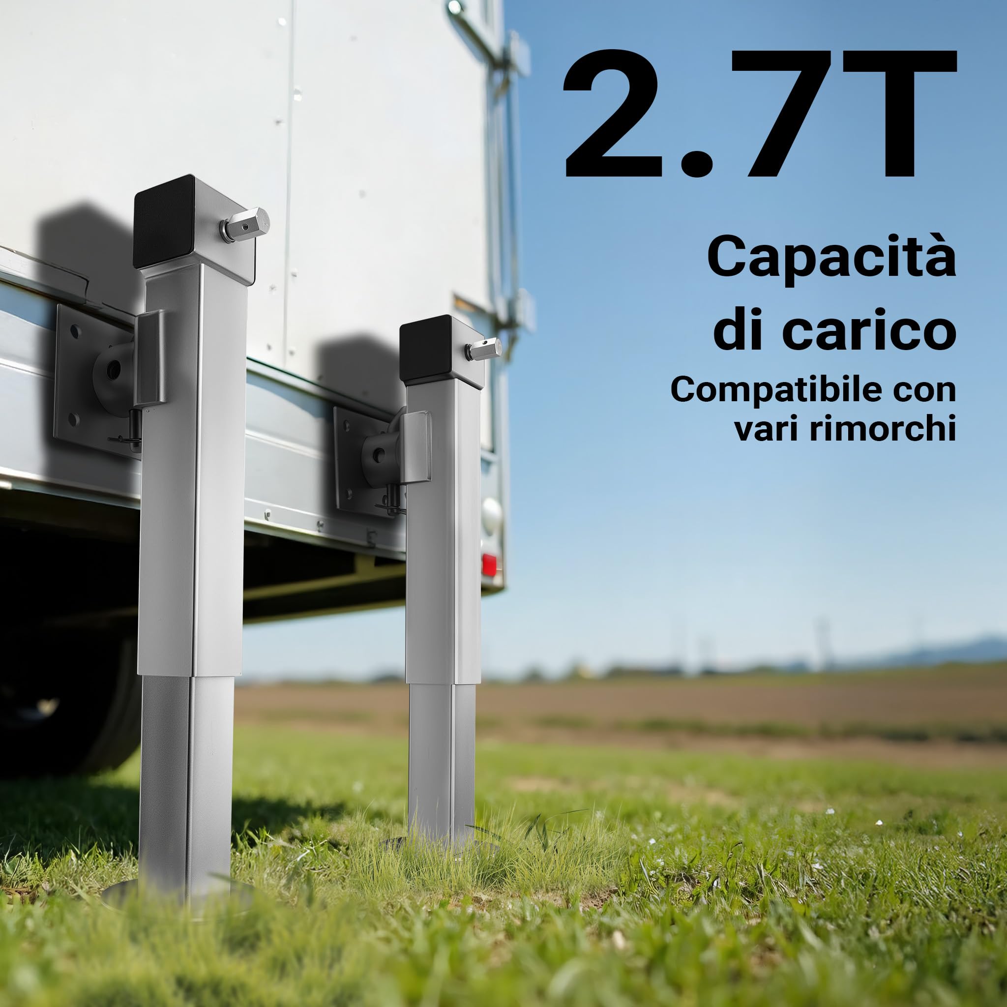 XPOtool Stabilizzatori rimorchio, Set 2 Piedi di Supporto Pieghevoli Max 1350 kg a Piede