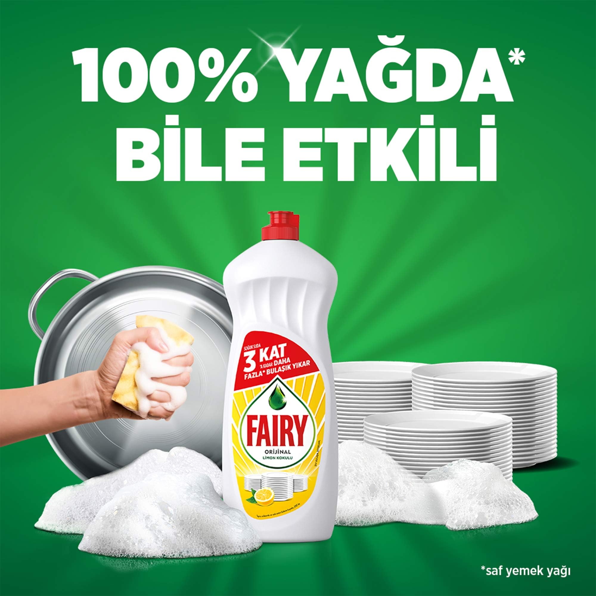 Fairy Temiz ve Ferah Sıvı Bulaşık Deterjanı 1000 ml Limon Kokulu