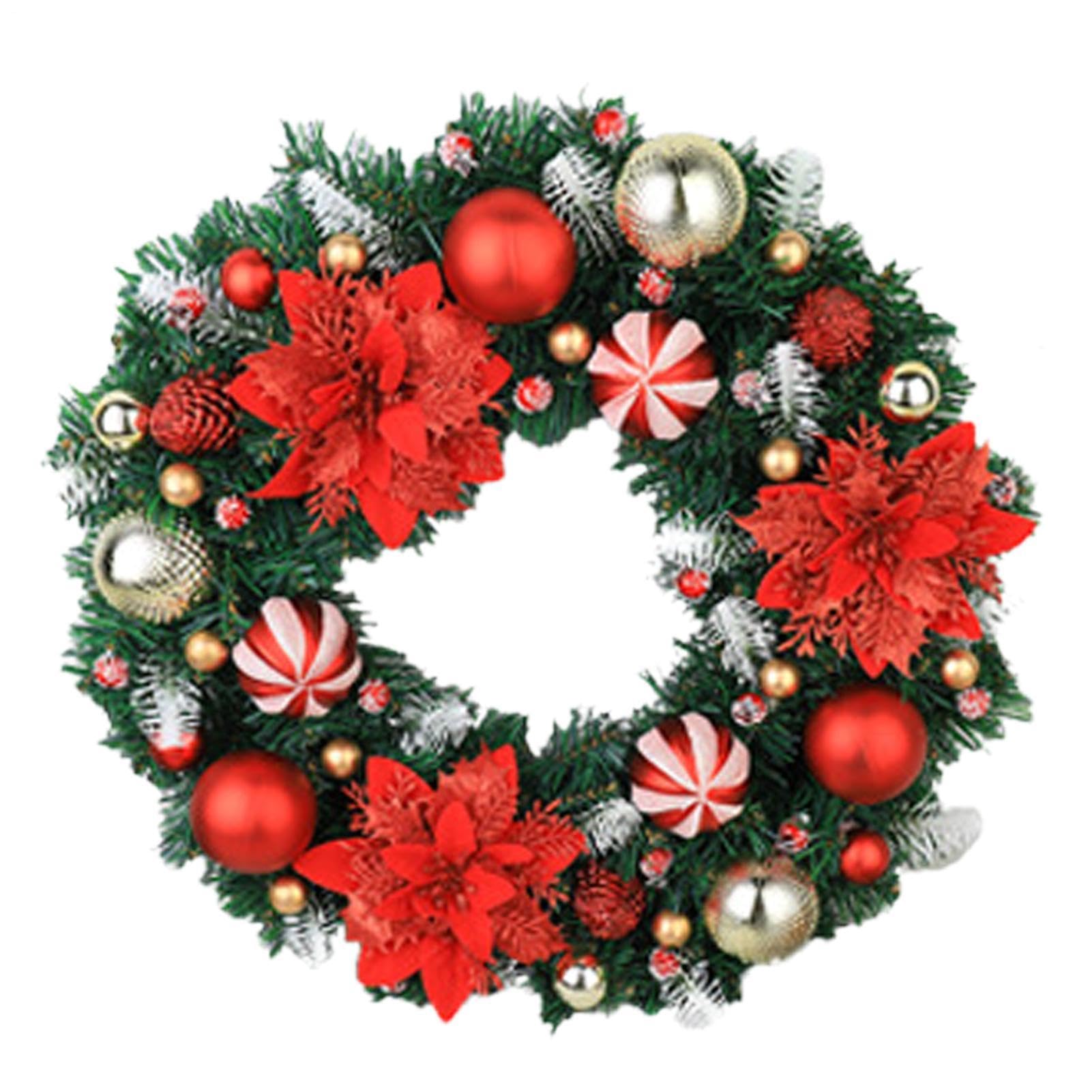 Weihnachtskranz Für Die Tür 40 cm Dekorationskranz mit Blumenkugeln für