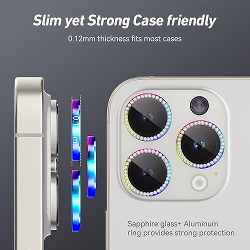 Miniatura 98 de Paquete de 3 x 2 protectores de lente de cámara Jeluse para iPhone 14 Pro Max para iPhone 14 Pro, cubierta protectora de pantalla de vidrio templado