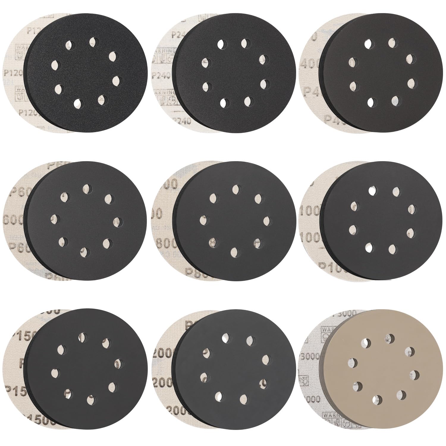 MORLARCO ランダムサンダー ペーパー 125mm 耐水ペーパー 120～…