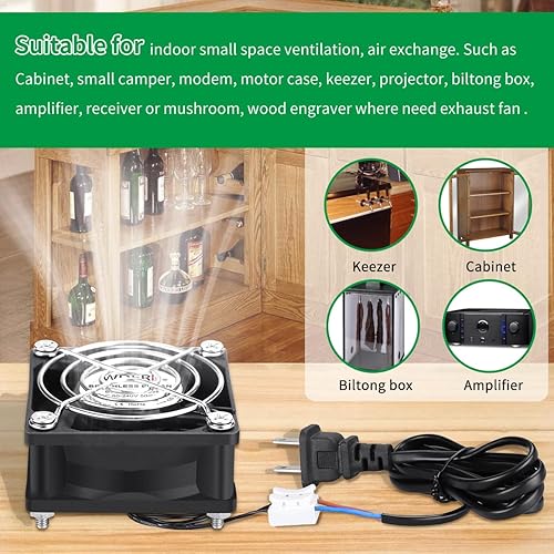 Miniatura 2 de WDERAIR EC 2.362 in x 0.984 in Muffin Fan Axial AC 110v 120v 220v 240v Dual Ball para DIY Pequeño Equipo Electrónico Enfriamiento Ventilación