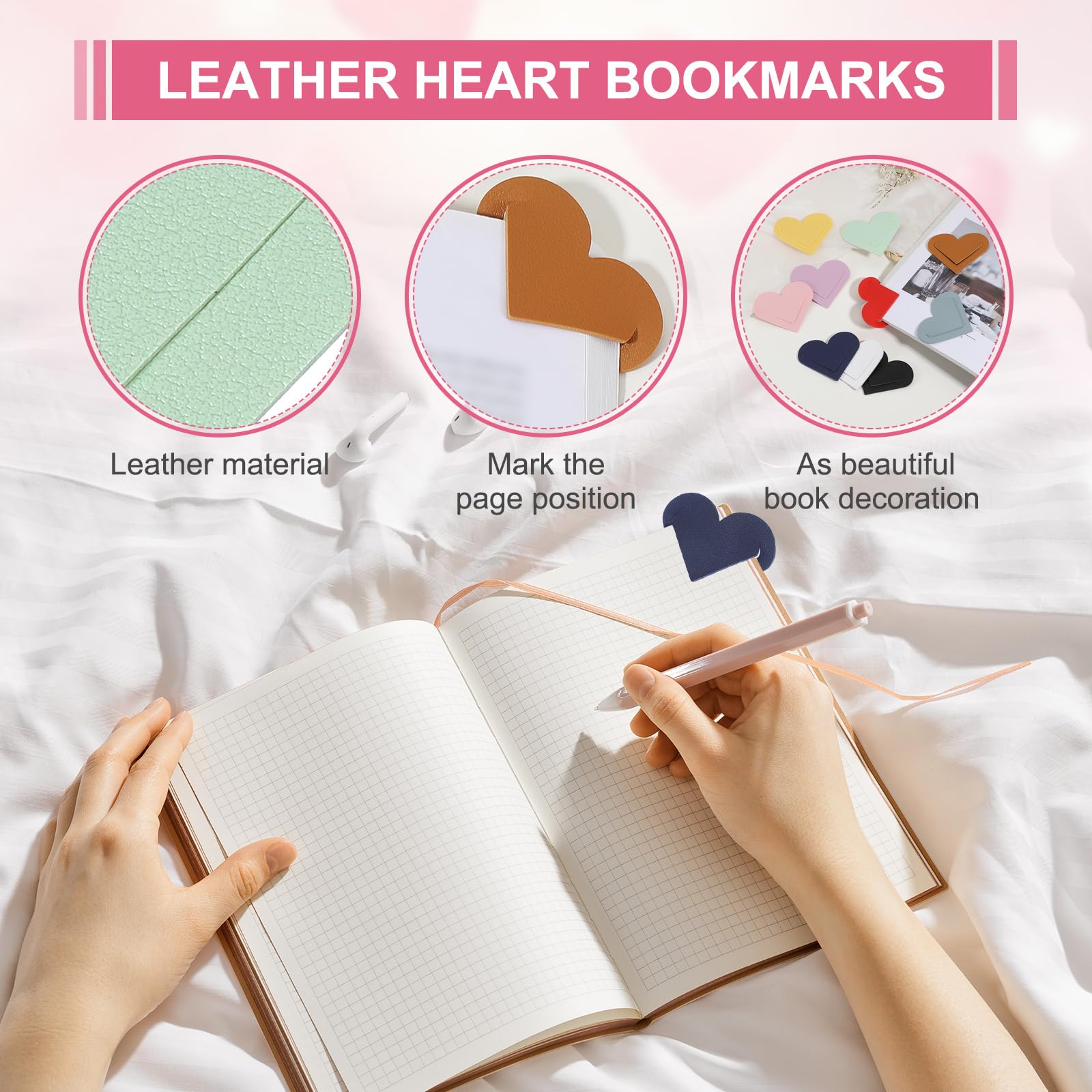 PATIKIL Leather Heart Bookmarks - Image 3